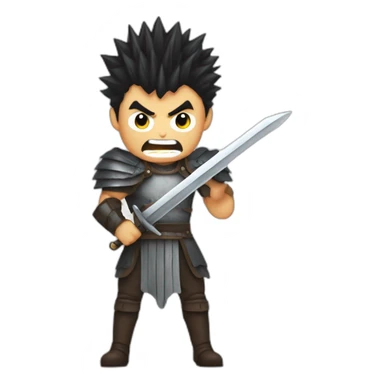 angry berserk guts with large sword sticker