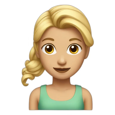 girl with blonde slickback hair with a ponytail sticker