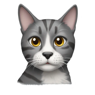 Cat with grey fur and white markings on the face sticker