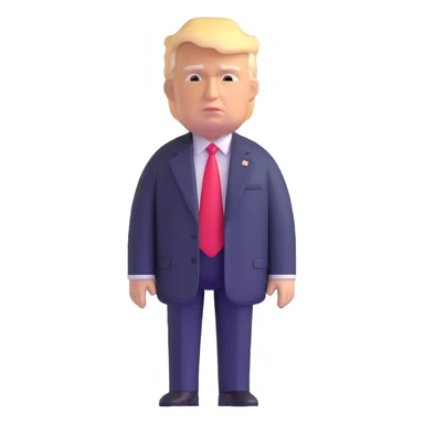 Donald Trump in presidential suit with detailed features sticker