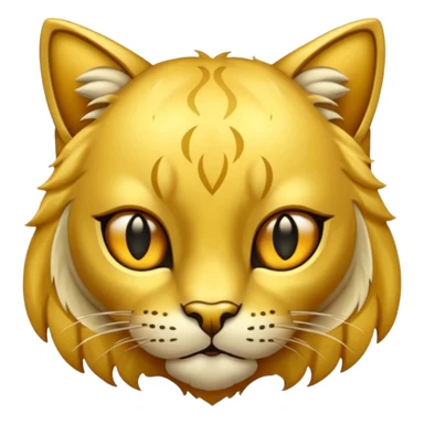 León sobre lingote dorado sticker