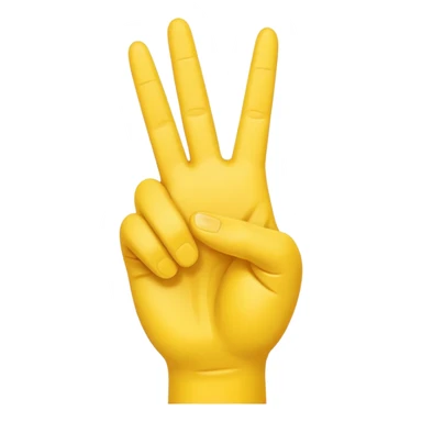 Right yellow hand
Peace sign but with thumb extended out  sticker