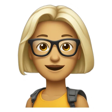 Angie con gafas y escoba sticker