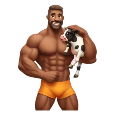 bodybuilder eat a cow sticker