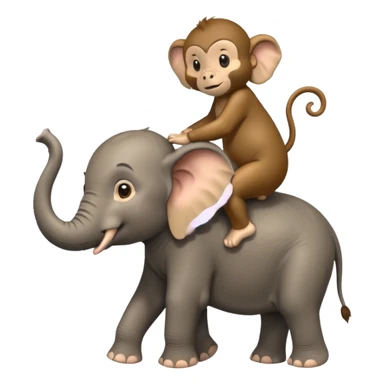 Elephant on monkey  sticker