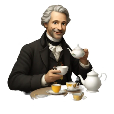 austrian painter enjoying tea sticker