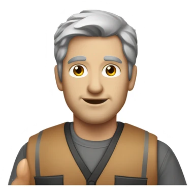 Woodworker caucasian gray and black hair sticker