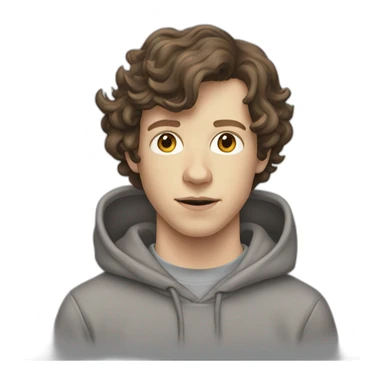 Jesse Eisenberg grey hoodie brown hair sticker