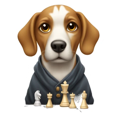 Dog playing chess sticker
