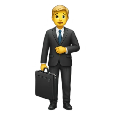 student in a suit and a briefcase sticker