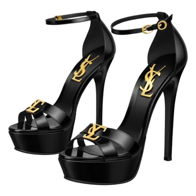 YSL TRIBUTE heels SANDAL black PATENT LEATHER sticker