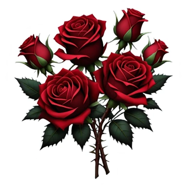 Black gothic bouquet of roses  sticker
