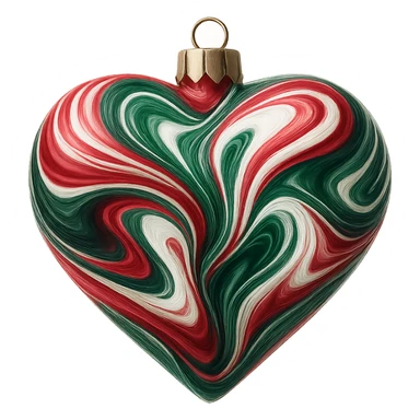 christmas heart with a swirling marble effect   , remove background sticker