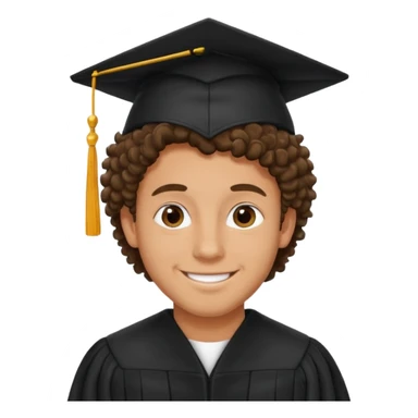 hombre moreno con pelo no tancrespo graduado con toga sticker