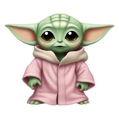 baby yoda with pink skin sticker