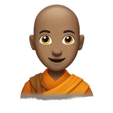 Happy human monk with a buzzcut sticker
