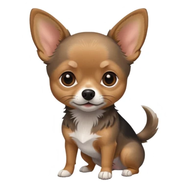 Chihuahua mix with grey, brown, and black fur less fur sticker
