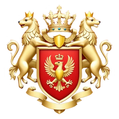 coat of arms with loans on red background sticker