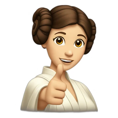 Princess Leia giving a thumbs up sticker