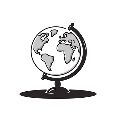 A hand-drawn Earth globe with simple continent outlines sticker