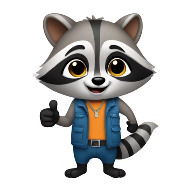 A raccoon giving thumbs up sticker