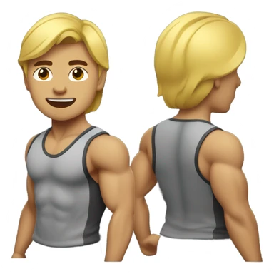 muscular asian personal trainer golden hair sticker