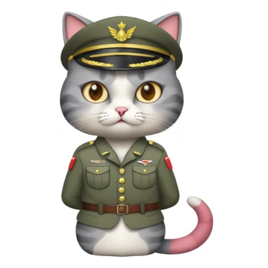 Cat in army outfit sticker