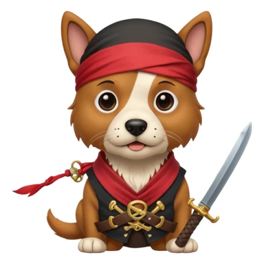Dog pirate sticker