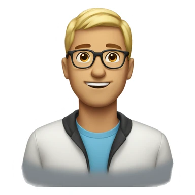 guy with glasses and acne sticker