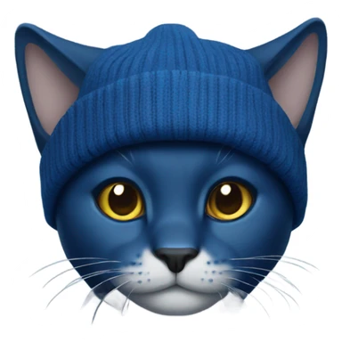 dark blue cat with beanie sticker