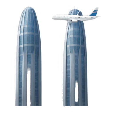 Two towers with a plane in it sticker