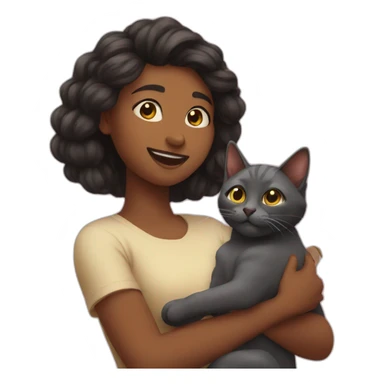 ladi petting a cat sticker