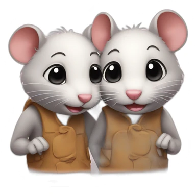 2 rats are friends sticker