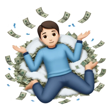 making a snow angel in money sticker