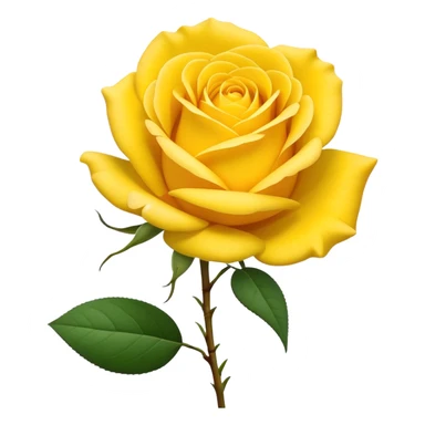 single Sunshine Yellow Tea Rose, straight stem sticker