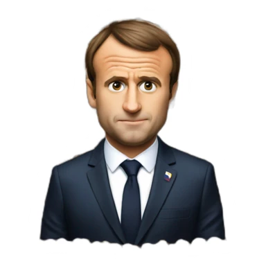 emmanuel macron with a poop in his head sticker