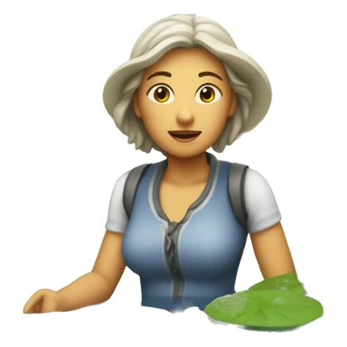 femme sur un bassin sticker