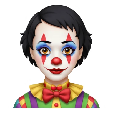 short hair black clown sticker