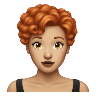 redhead girl with makeup sticker