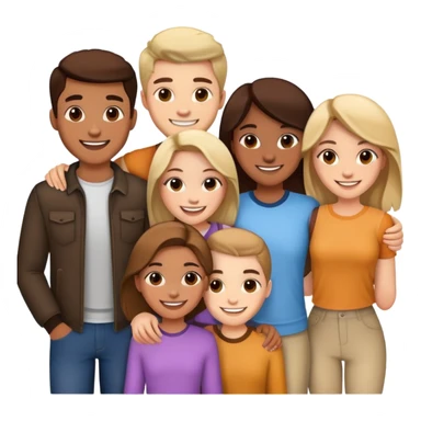 Group of friends, 3 guys and 3 girls sticker