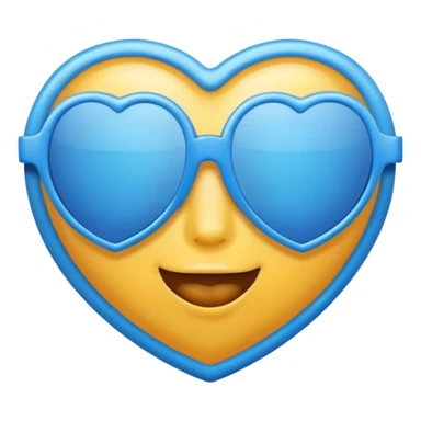 blue heart wearing sunglasses sticker