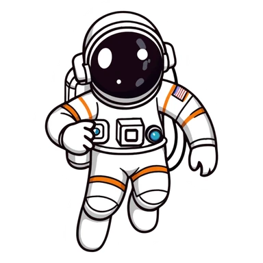 ape astronaut floating in space sticker