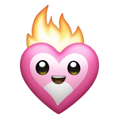 Pink heart with white flames  sticker