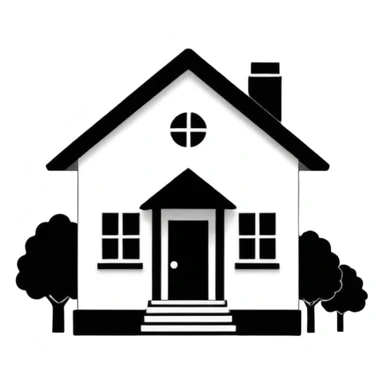 simple house  LINE-drawing Outline sticker
