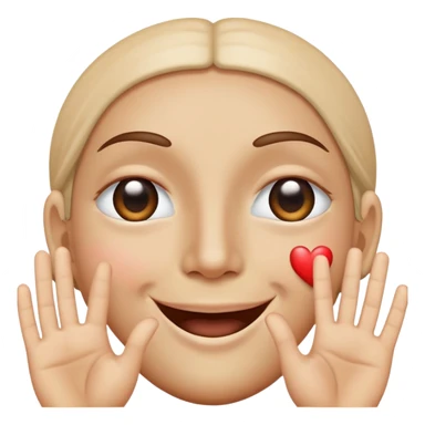 a face with one eye as a heart and the other as a peace sign, big warm smile, radiating empathy and calm sticker