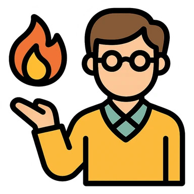 teacher with fireball sticker