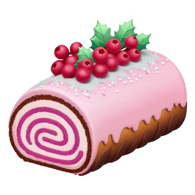Pastel pink Yule log cake sticker
