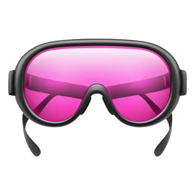 futuristic safety glasses with bright pink lenses, minimalist design sticker