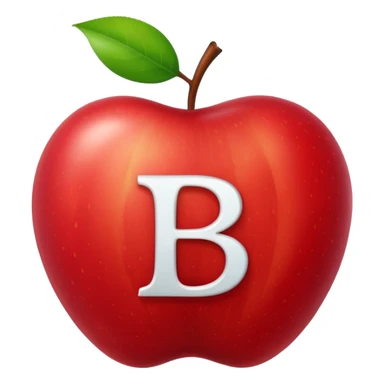O like apple inside letter B sticker