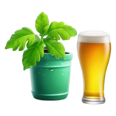potted plant + beer sticker